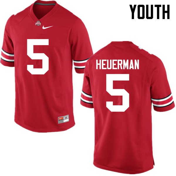 Ohio State Buckeyes #5 Jeff Heuerman Youth Stitch Jersey Red